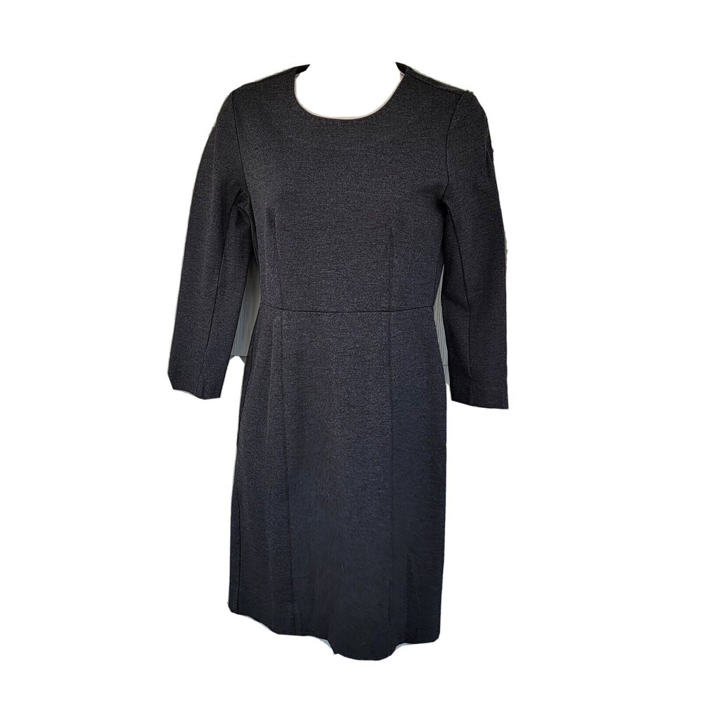 J. Crew Charcoal Grey Crew Neck Long Sleeve Dress 0